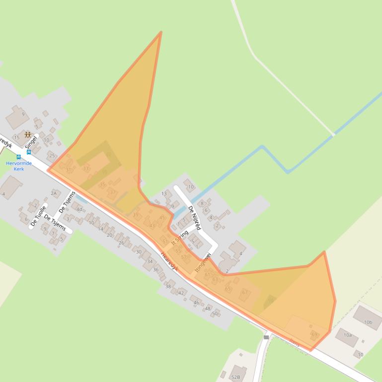 Kaart van postcodegebied 8735HP.