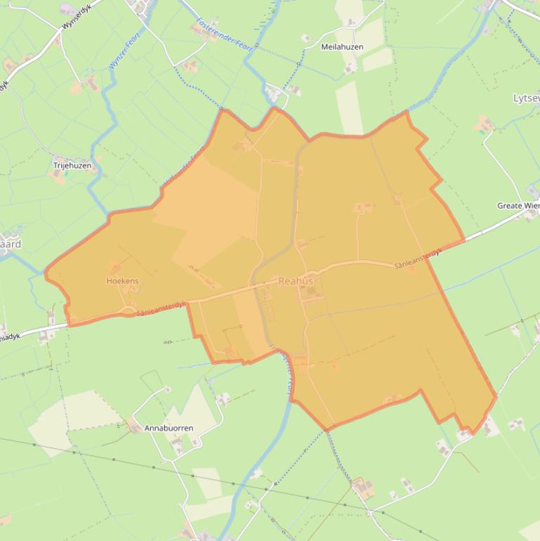 Kaartafbeelding, ingezoomd op postcodegebied 8736.