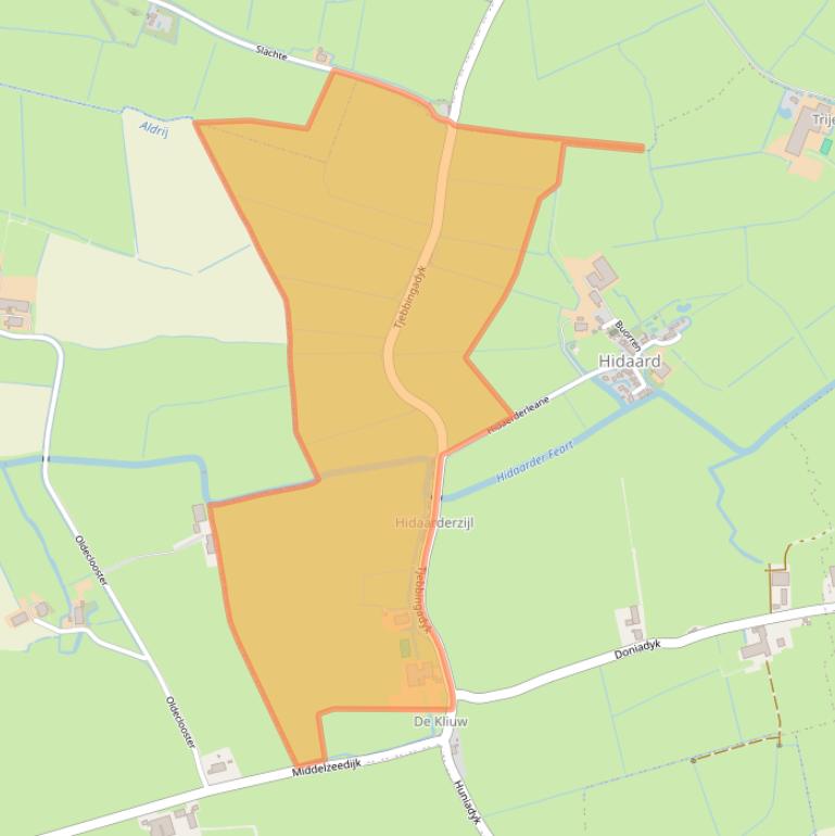 Kaart van postcodegebied 8737JG.