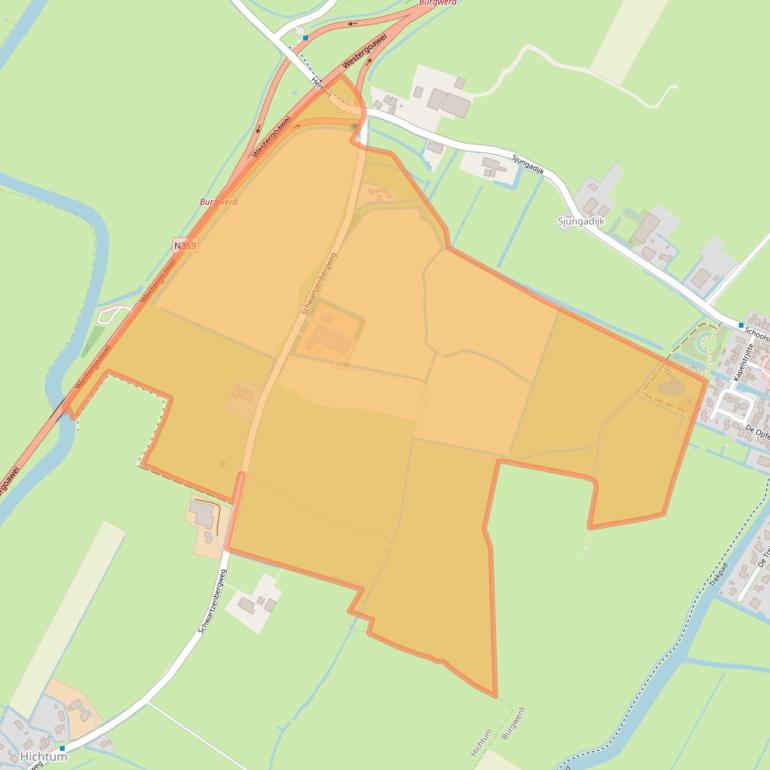 Kaart van postcodegebied 8742KJ.