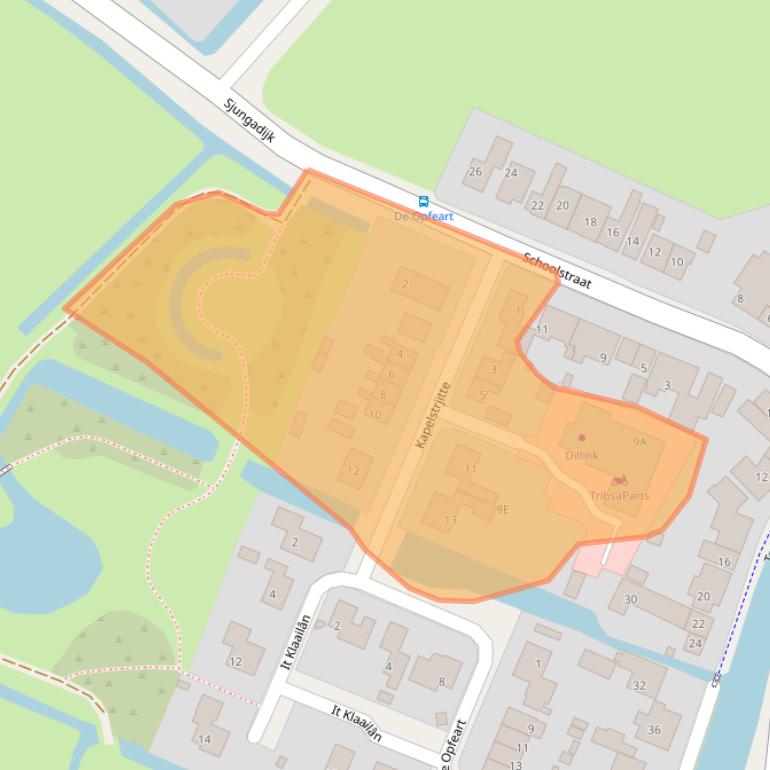 Kaart van postcodegebied 8742KN.