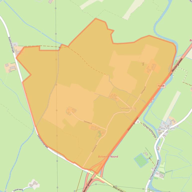 Kaart van postcodegebied 8743KW.