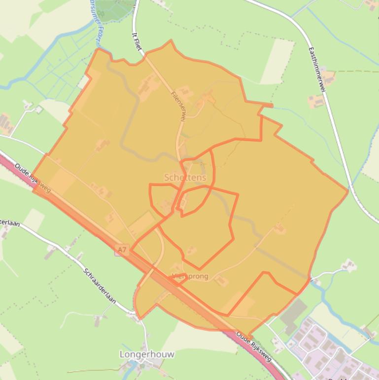 Kaart van postcodegebied 8744.