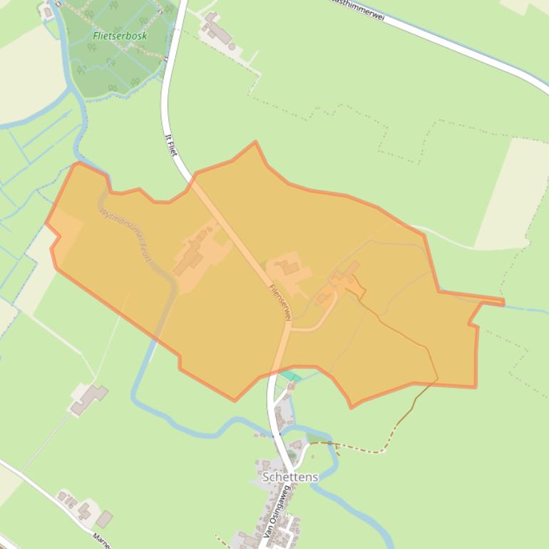 Kaart van postcodegebied 8744ER.