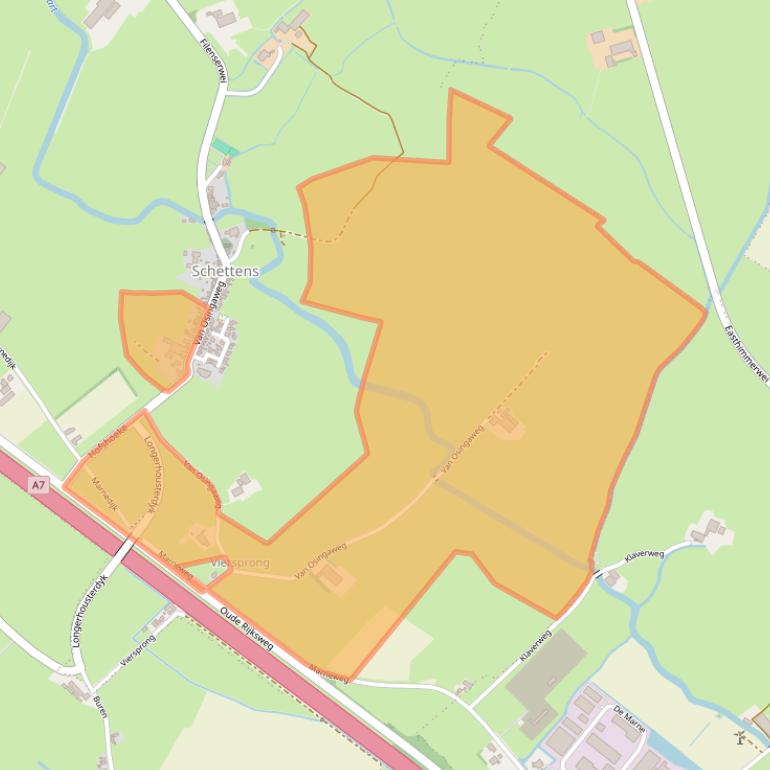 Kaart van postcodegebied 8744EX.