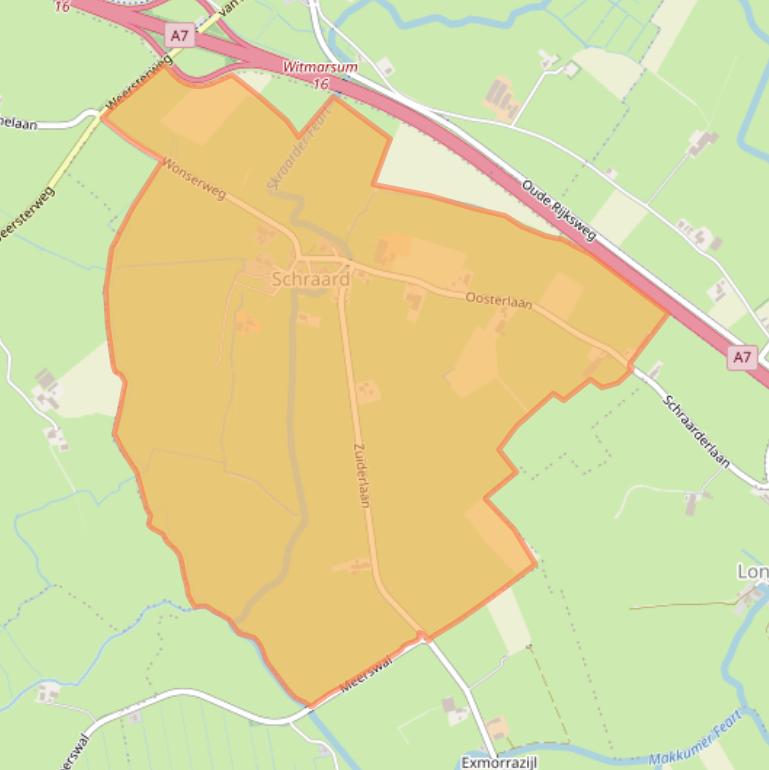 Kaart van postcodegebied 8746.