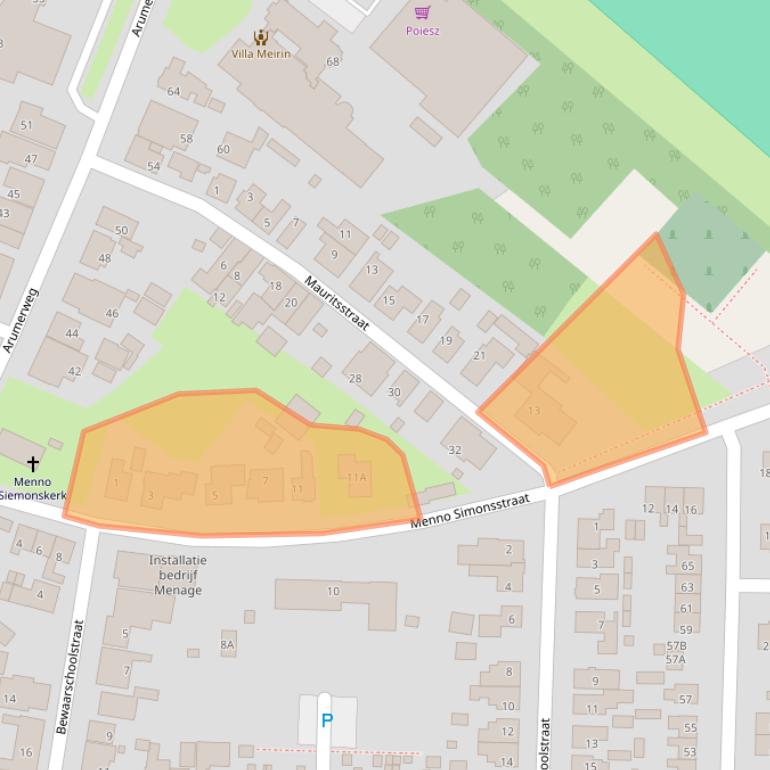 Kaart van postcodegebied 8748AJ.