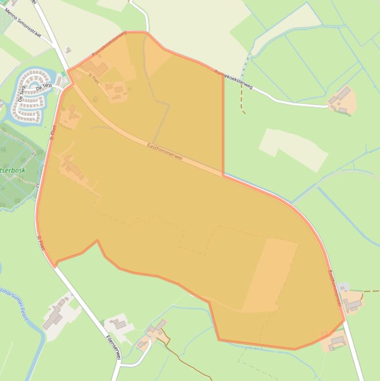 Kaart van postcodegebied 8748EA.