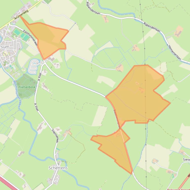 Kaart van postcodegebied 8748EE.