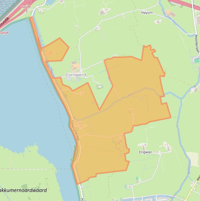 Kaart van postcodegebied 8753JA.