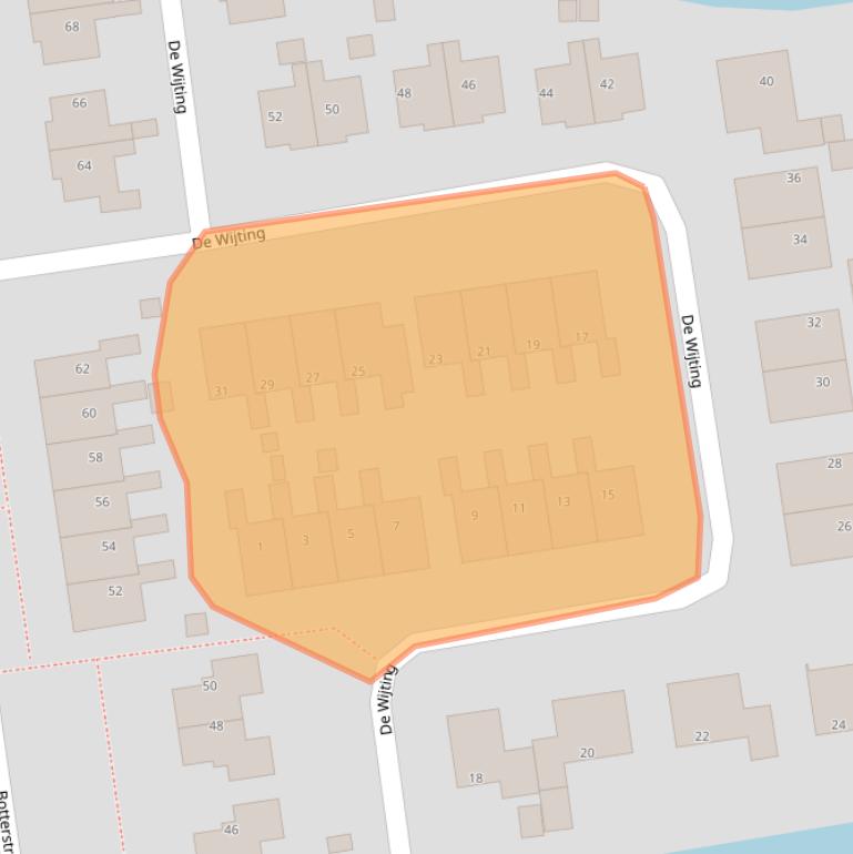 Kaart van postcodegebied 8754AE.