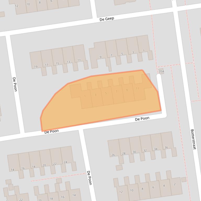 Kaart van postcodegebied 8754BC.