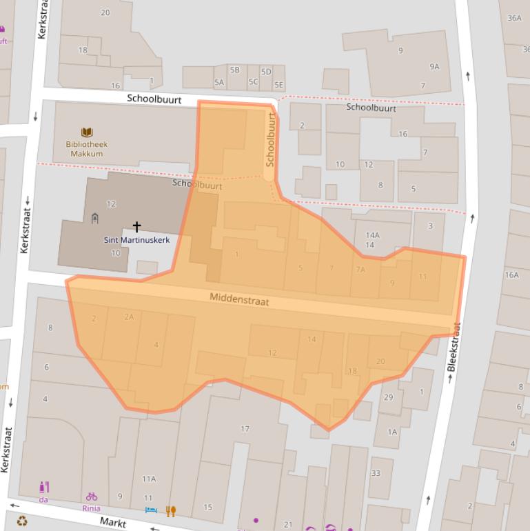 Kaart van postcodegebied 8754CT.