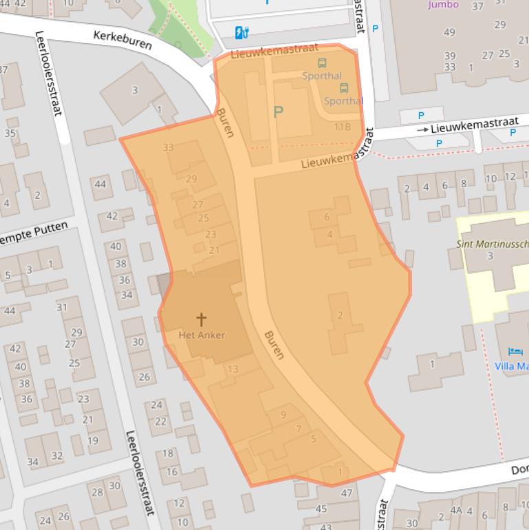 Kaart van postcodegebied 8754CX.