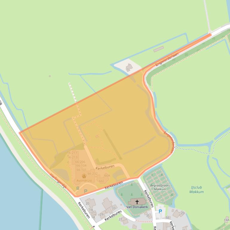 Kaart van postcodegebied 8754EB.