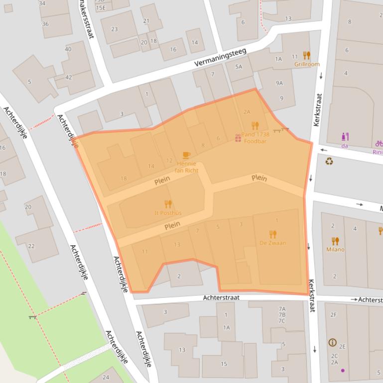 Kaart van postcodegebied 8754ER.