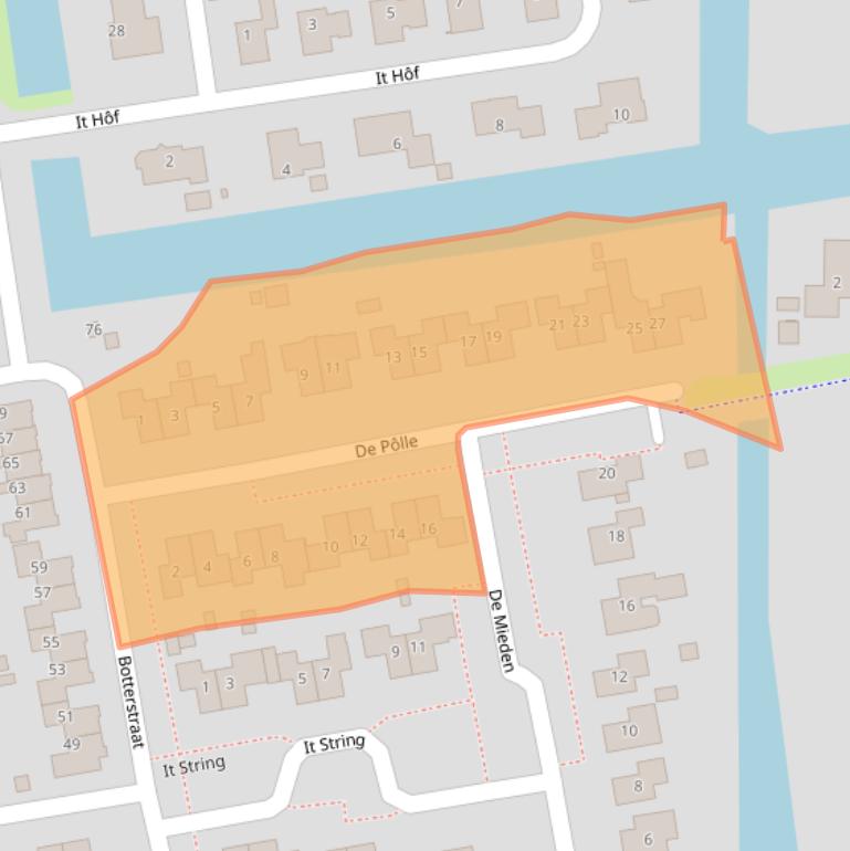 Kaart van postcodegebied 8754GW.