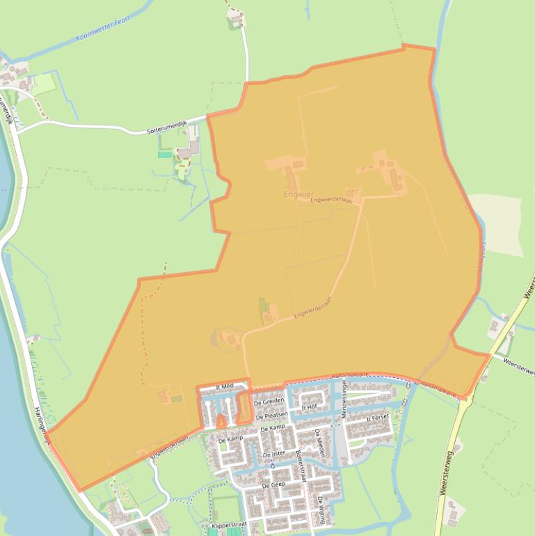 Kaart van postcodegebied 8754JE.