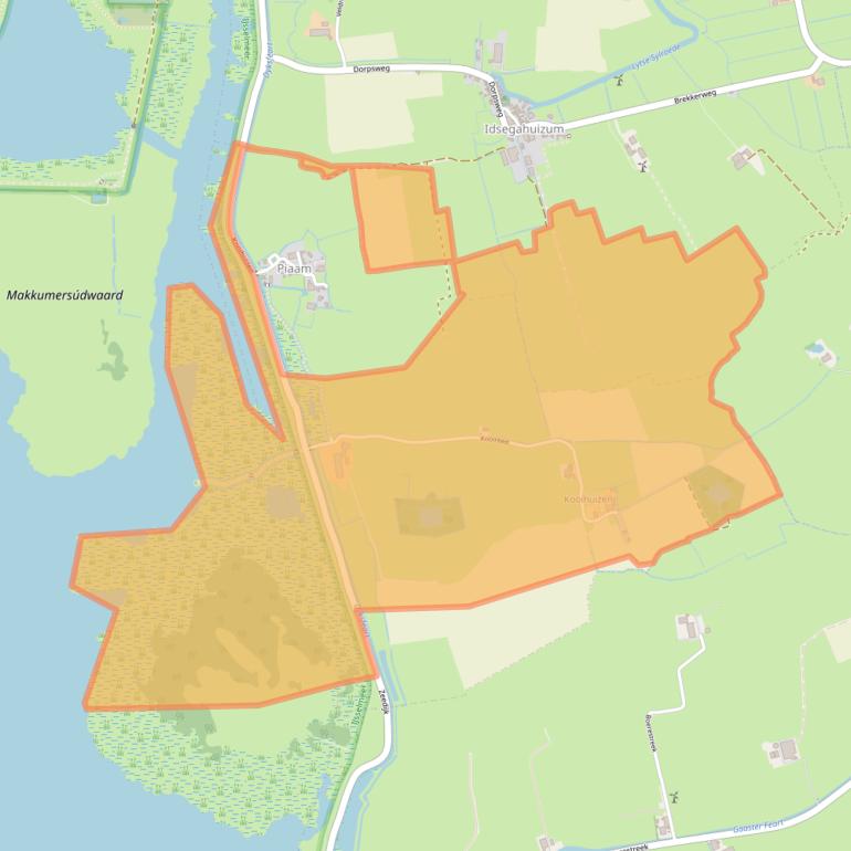 Kaart van postcodegebied 8756JN.