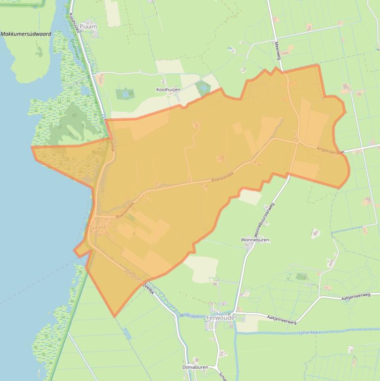 Kaart van postcodegebied 8757.