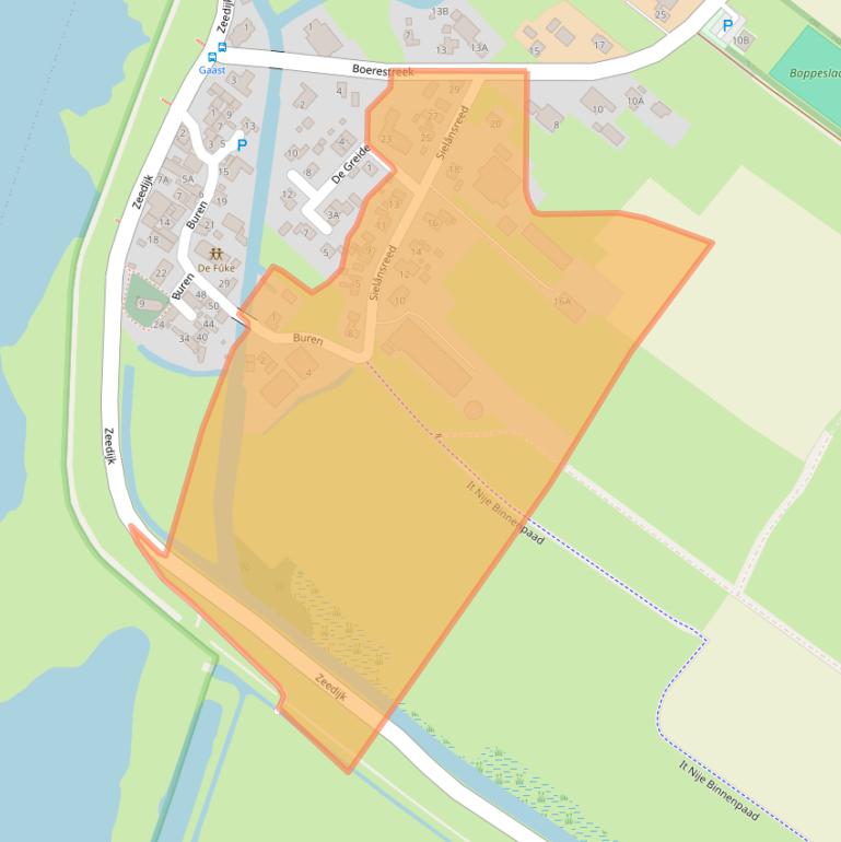 Kaart van postcodegebied 8757JZ.