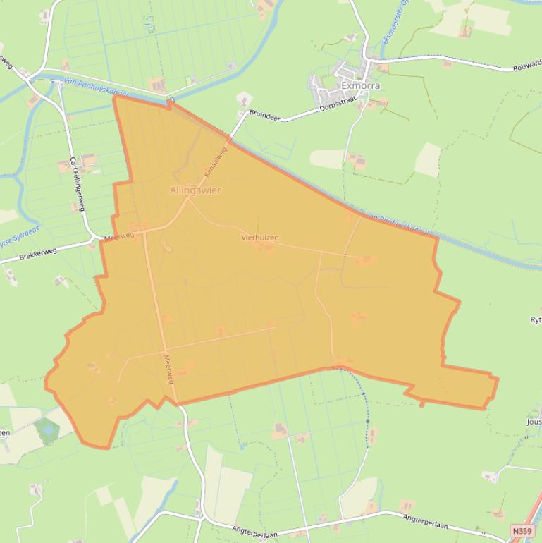 Kaart van postcodegebied 8758.