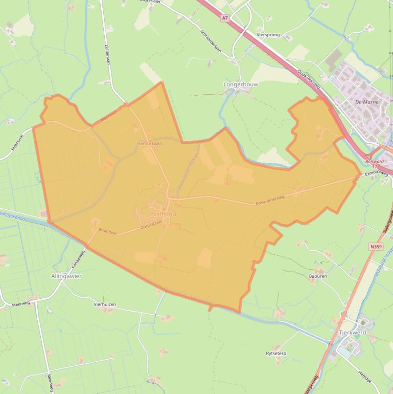 Kaart van postcodegebied 8759.