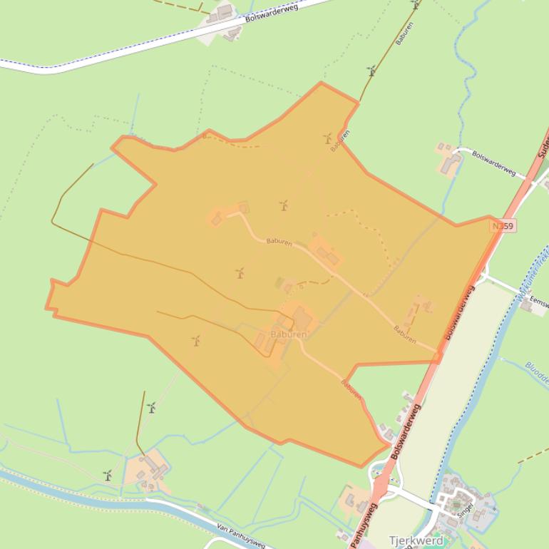 Kaart van postcodegebied 8765LS.