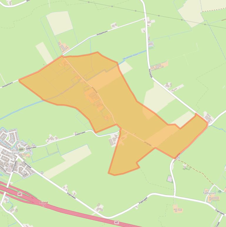 Kaart van postcodegebied 8771KJ.