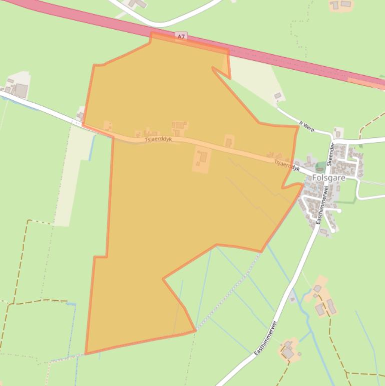 Kaart van postcodegebied 8773KM.