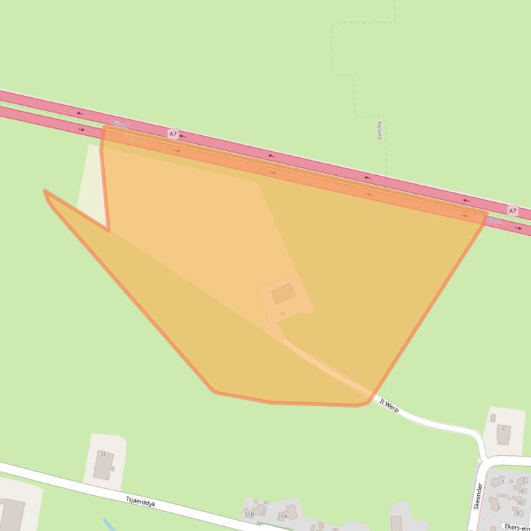 Kaart van postcodegebied 8773KT.