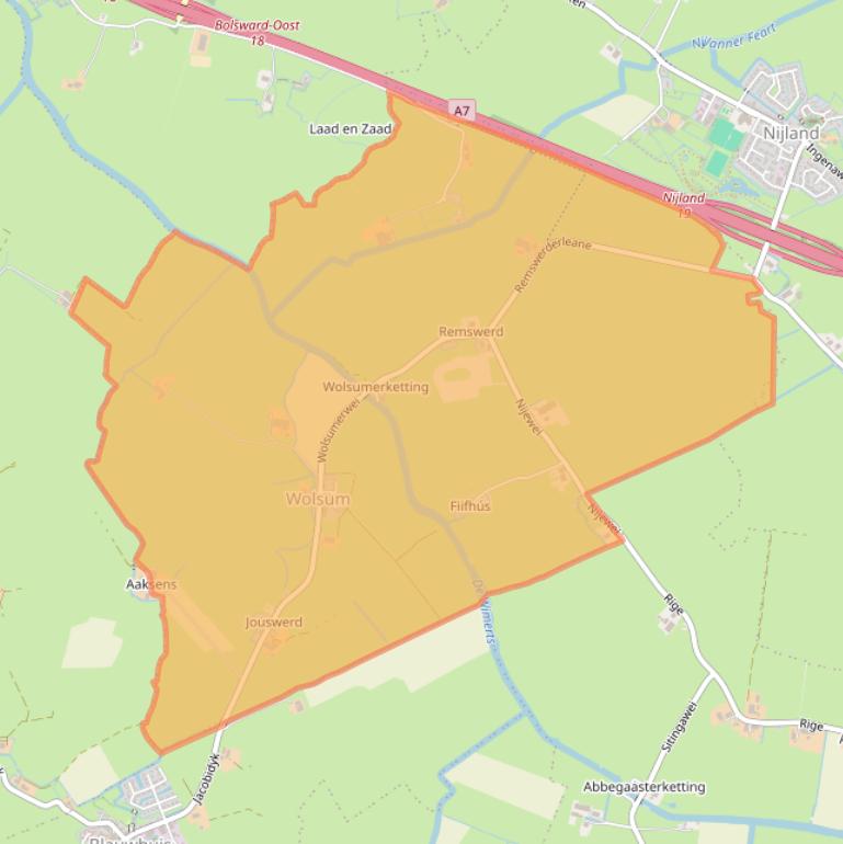 Kaart van postcodegebied 8774.