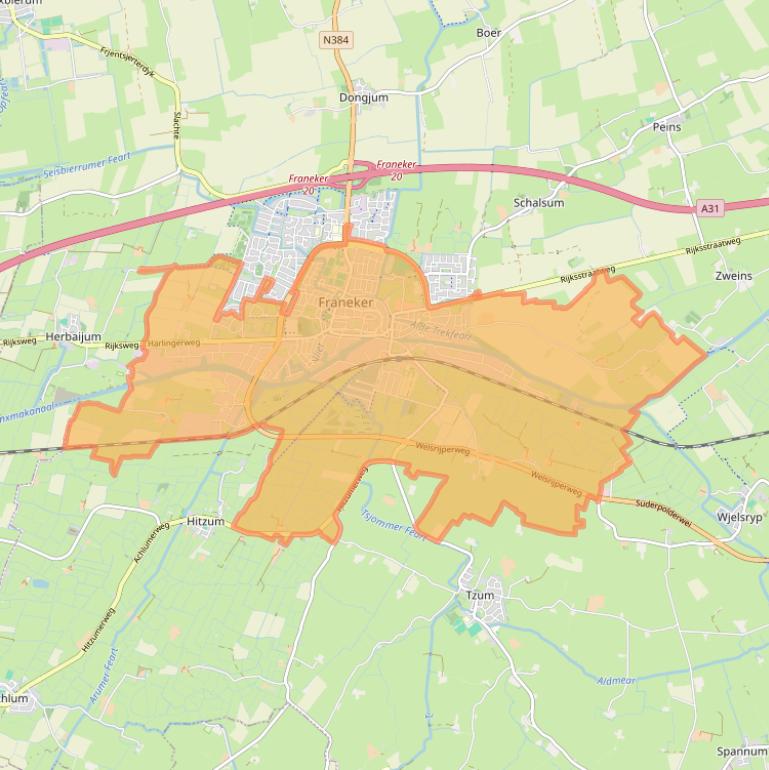 Kaart van postcodegebied 8801.