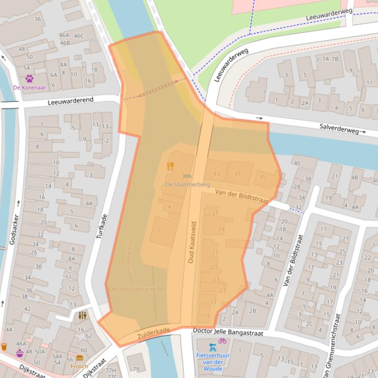 Kaart van postcodegebied 8801AB.