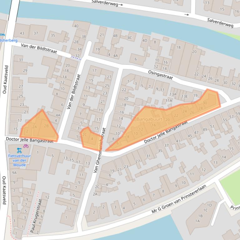 Kaart van postcodegebied 8801AM.