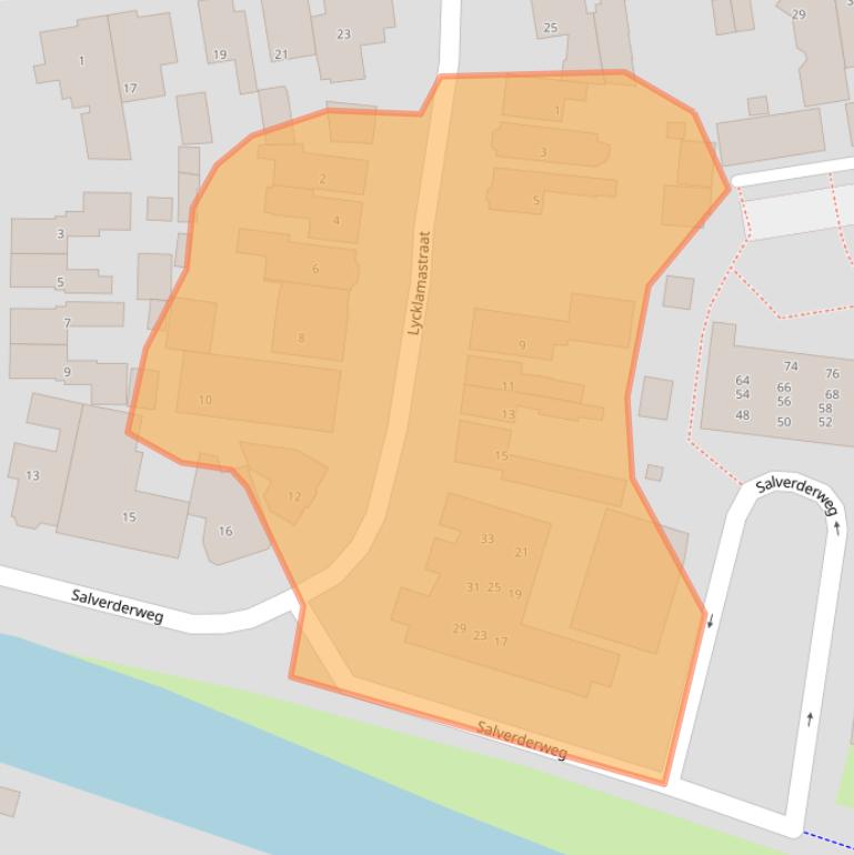 Kaart van postcodegebied 8801BB.