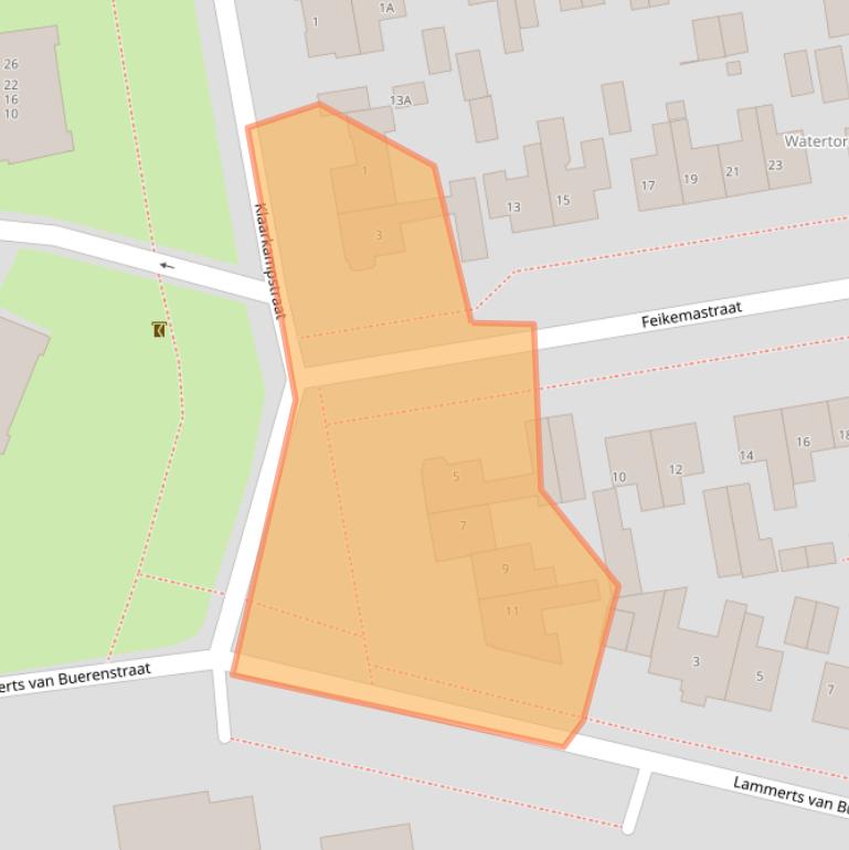 Kaart van postcodegebied 8801BC.