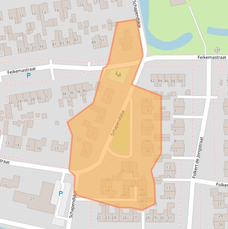 Kaart van postcodegebied 8801BG.