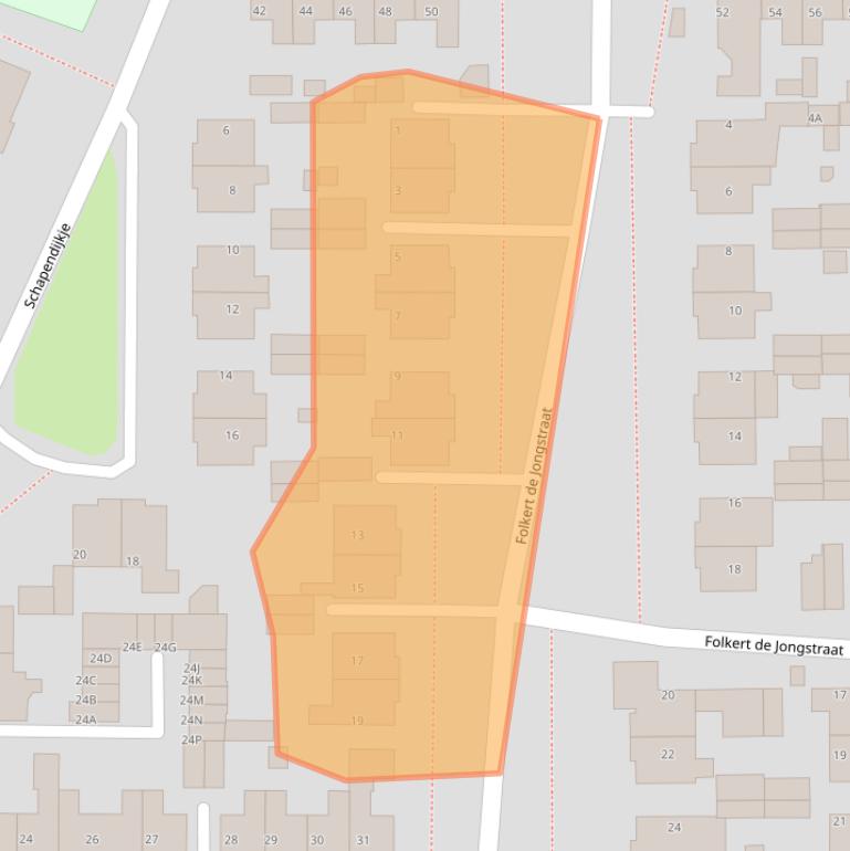 Kaart van postcodegebied 8801BH.