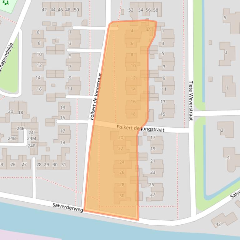 Kaart van postcodegebied 8801BJ.