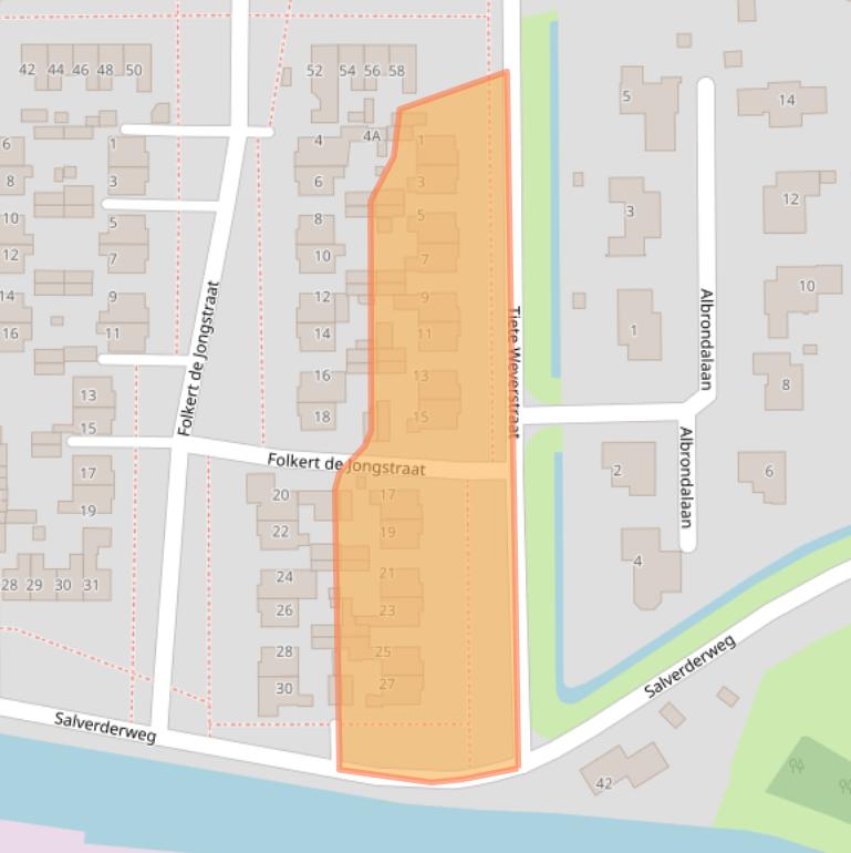 Kaart van postcodegebied 8801BK.