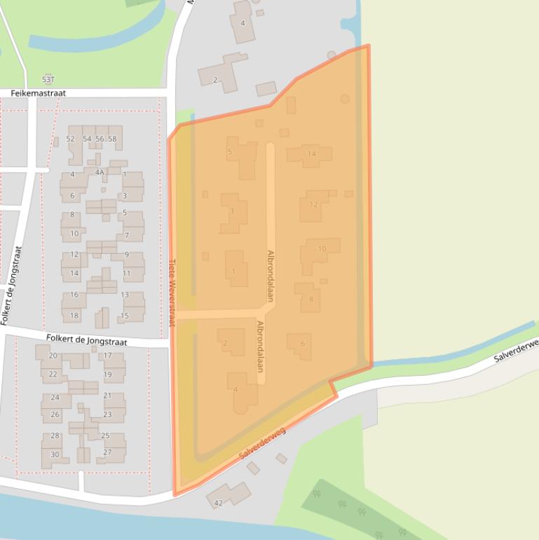 Kaart van postcodegebied 8801BZ.