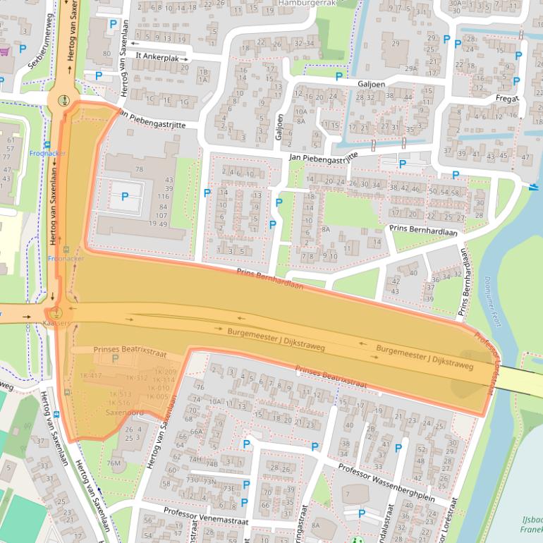 Kaart van postcodegebied 8801DA.