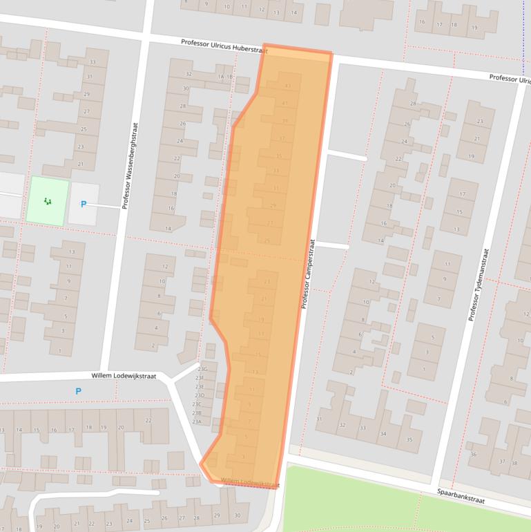 Kaart van postcodegebied 8801EG.