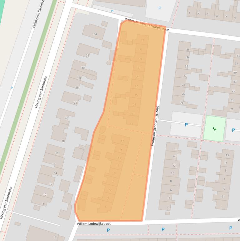 Kaart van postcodegebied 8801EJ.