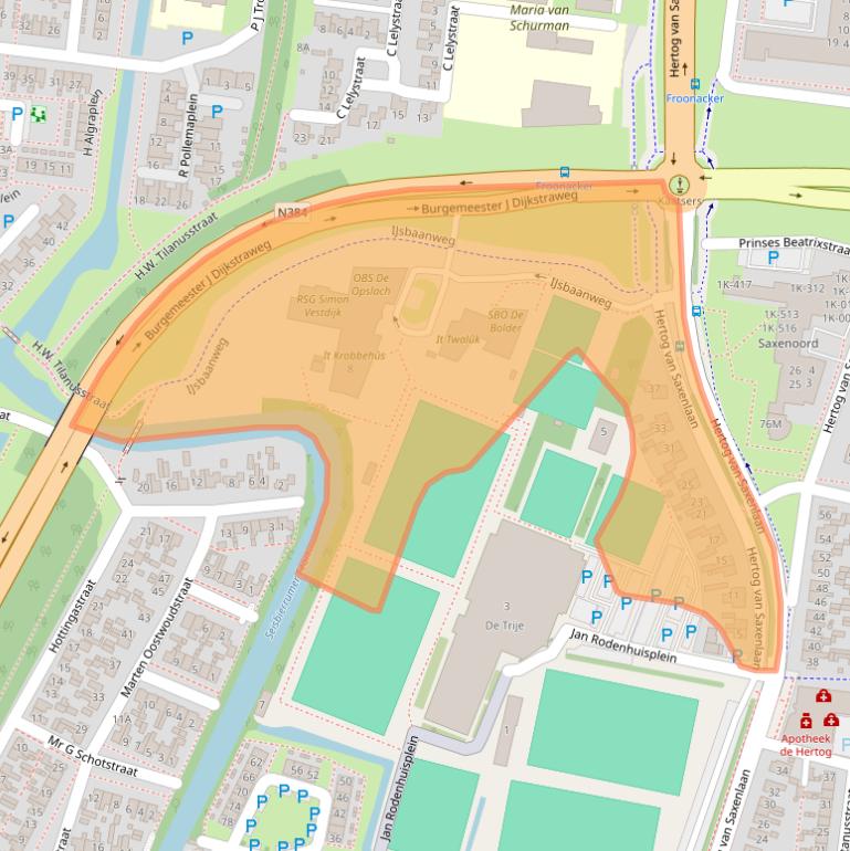 Kaart van postcodegebied 8801ER.
