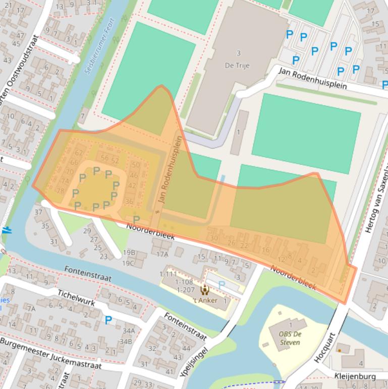 Kaart van postcodegebied 8801EW.