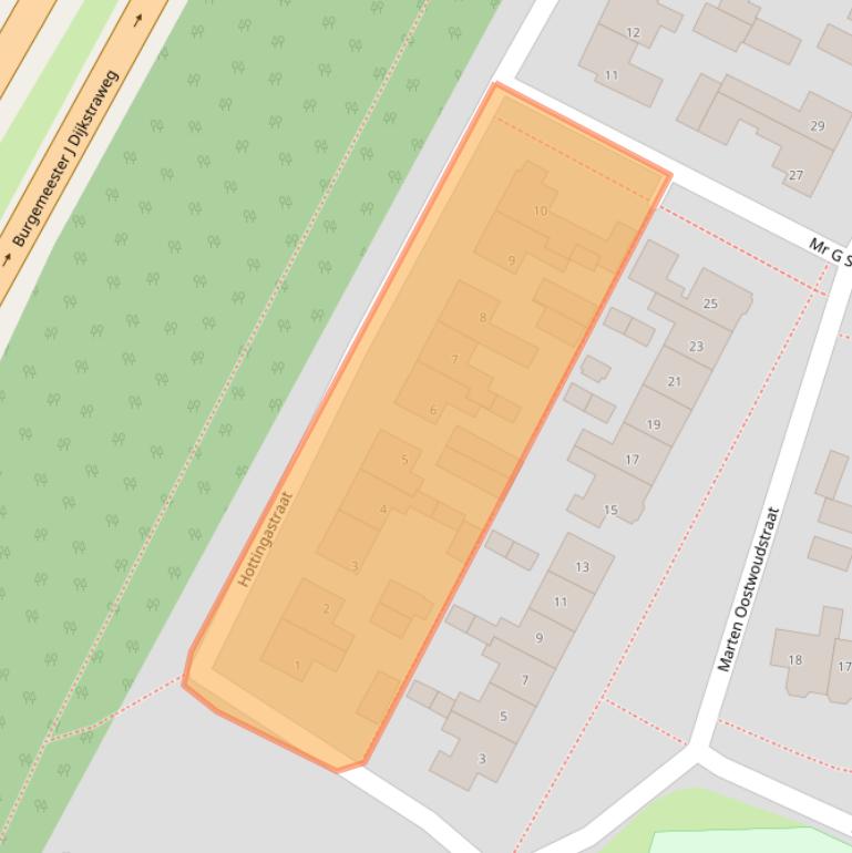 Kaart van postcodegebied 8801EZ.