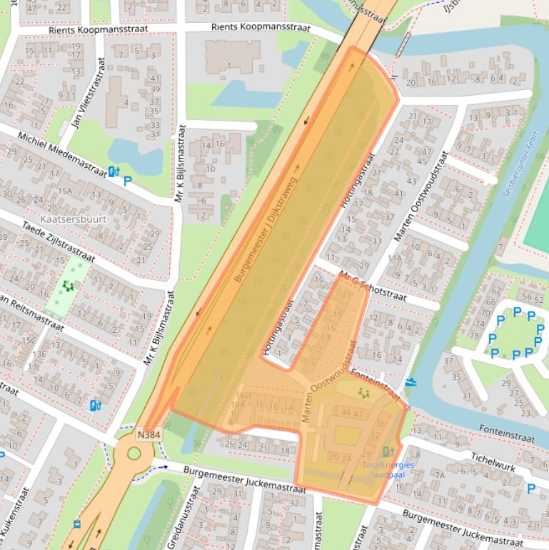 Kaart van postcodegebied 8801GB.