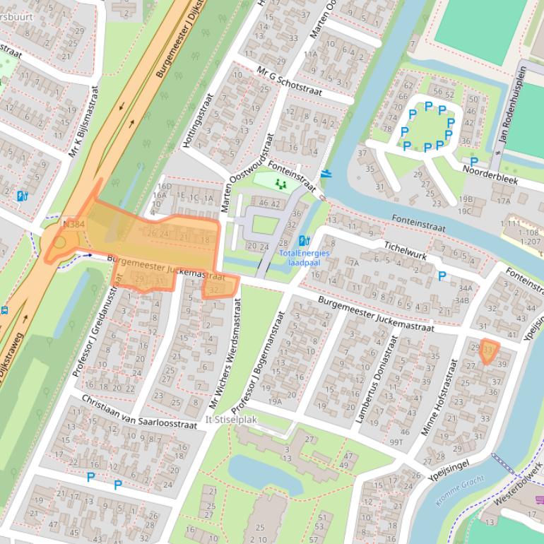 Kaart van postcodegebied 8801GL.